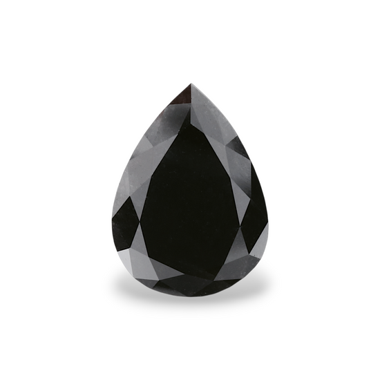 4.42 Carat Natural Black Pear Diamond GIA