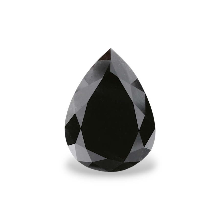 4.42 Carat Natural Black Pear Diamond GIA