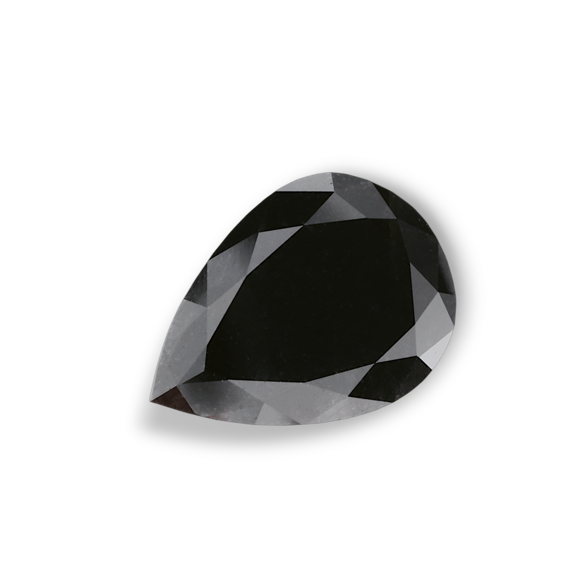 4.42 Carat Natural Black Pear Diamond GIA