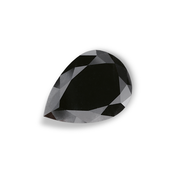 4.42 Carat Natural Black Pear Diamond GIA