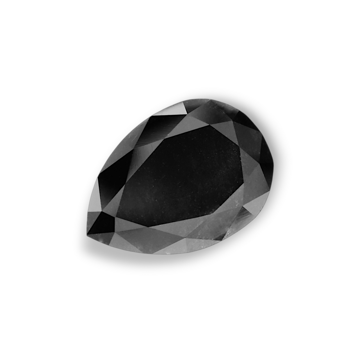 3.46 Carat Natural Black Pear Diamond GIA