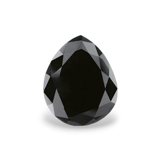 3.13 Carat Natural Black Pear Diamond GIA