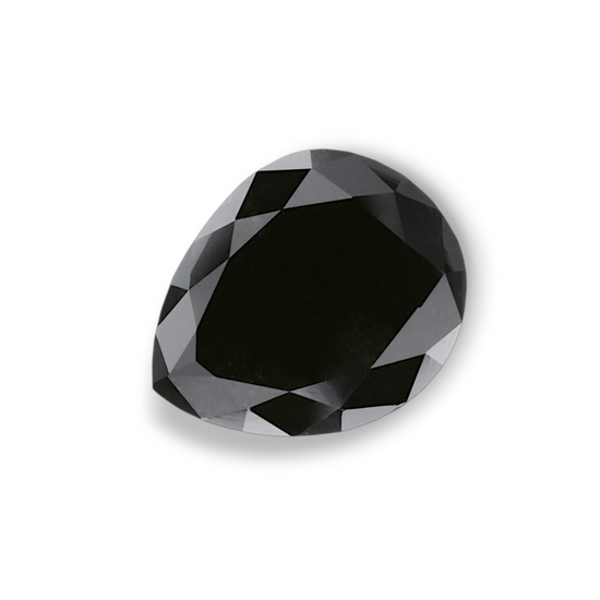 3.13 Carat Natural Black Pear Diamond GIA