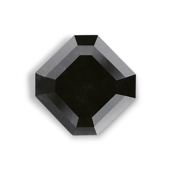 3.24 Carat Natural Black Sq emerald Diamond GIA