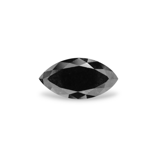 1.07 Carat Natural Black Marquise Diamond GIA