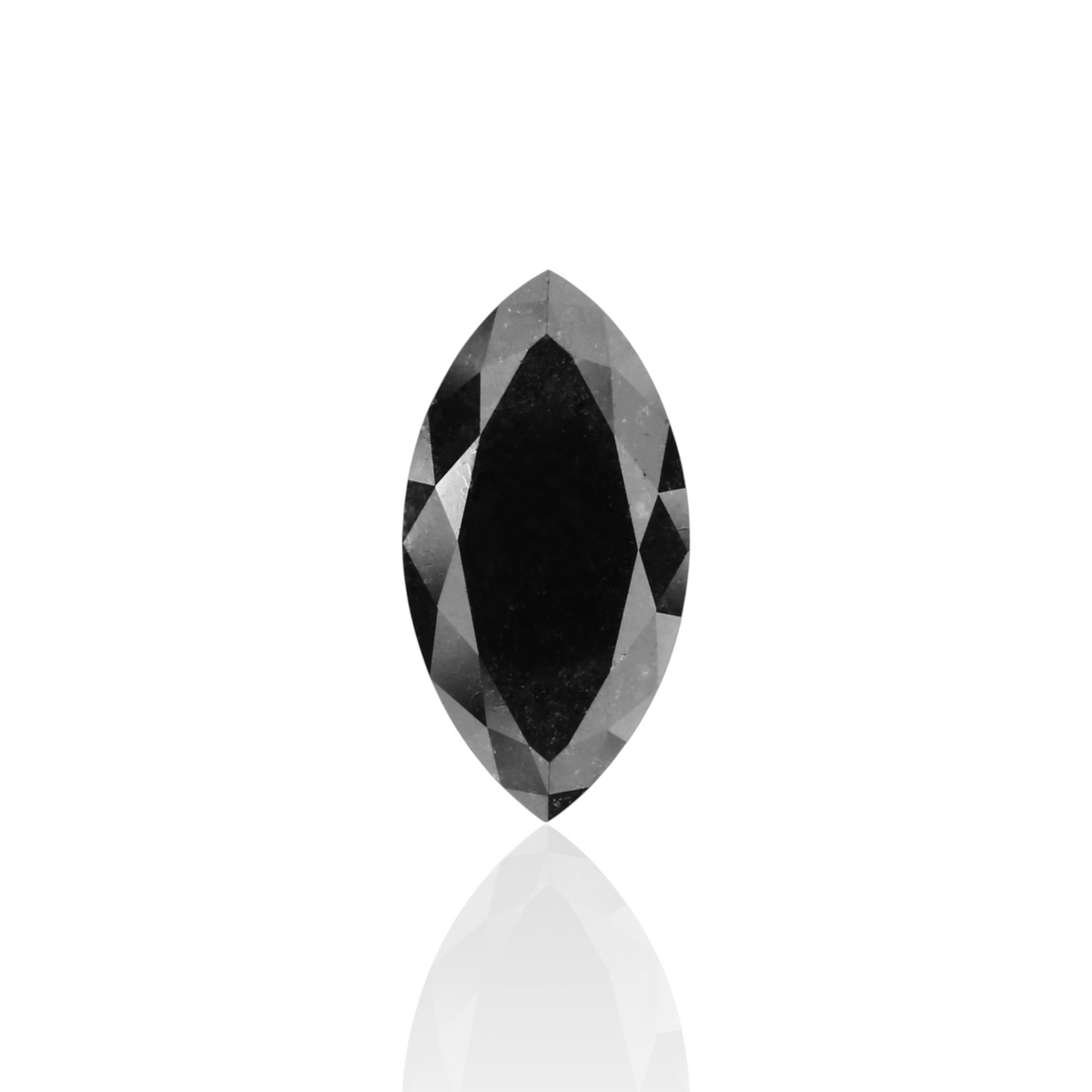 1.07 Carat Natural Black Marquise Diamond GIA