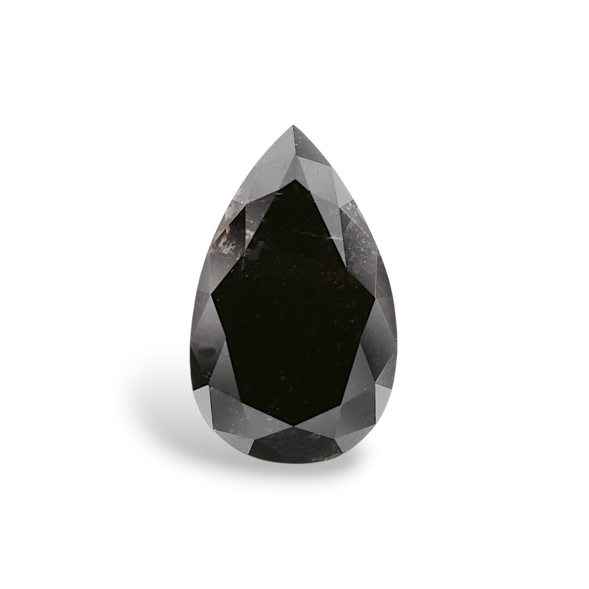 2.92 Carat Natural Black Pear Diamond GIA