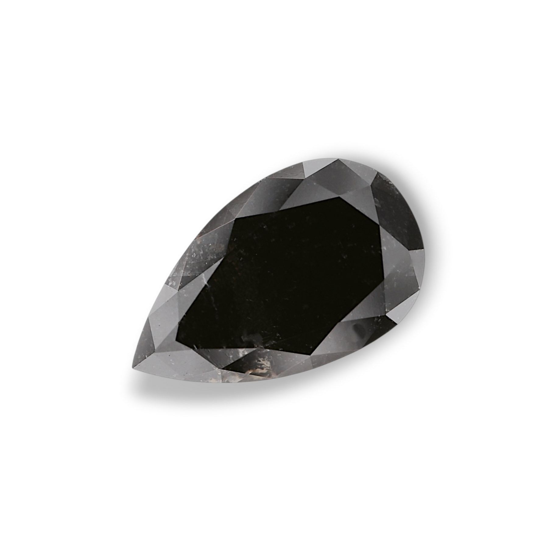 2.92 Carat Natural Black Pear Diamond GIA