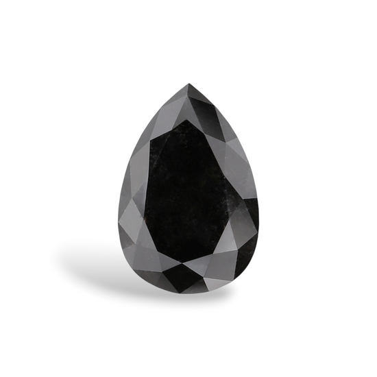 1.86 Carat Natural Black Pear Diamond GIA