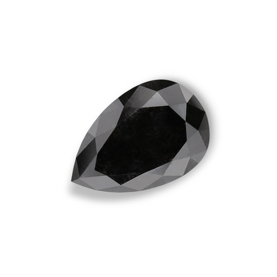1.86 Carat Natural Black Pear Diamond GIA