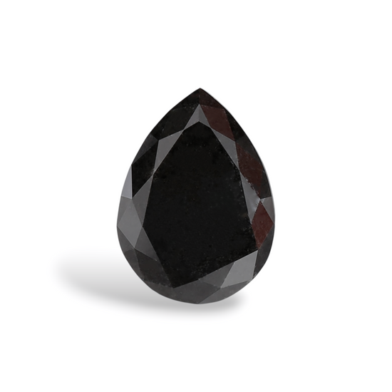 1.55 Carat Natural Black Pear Diamond GIA