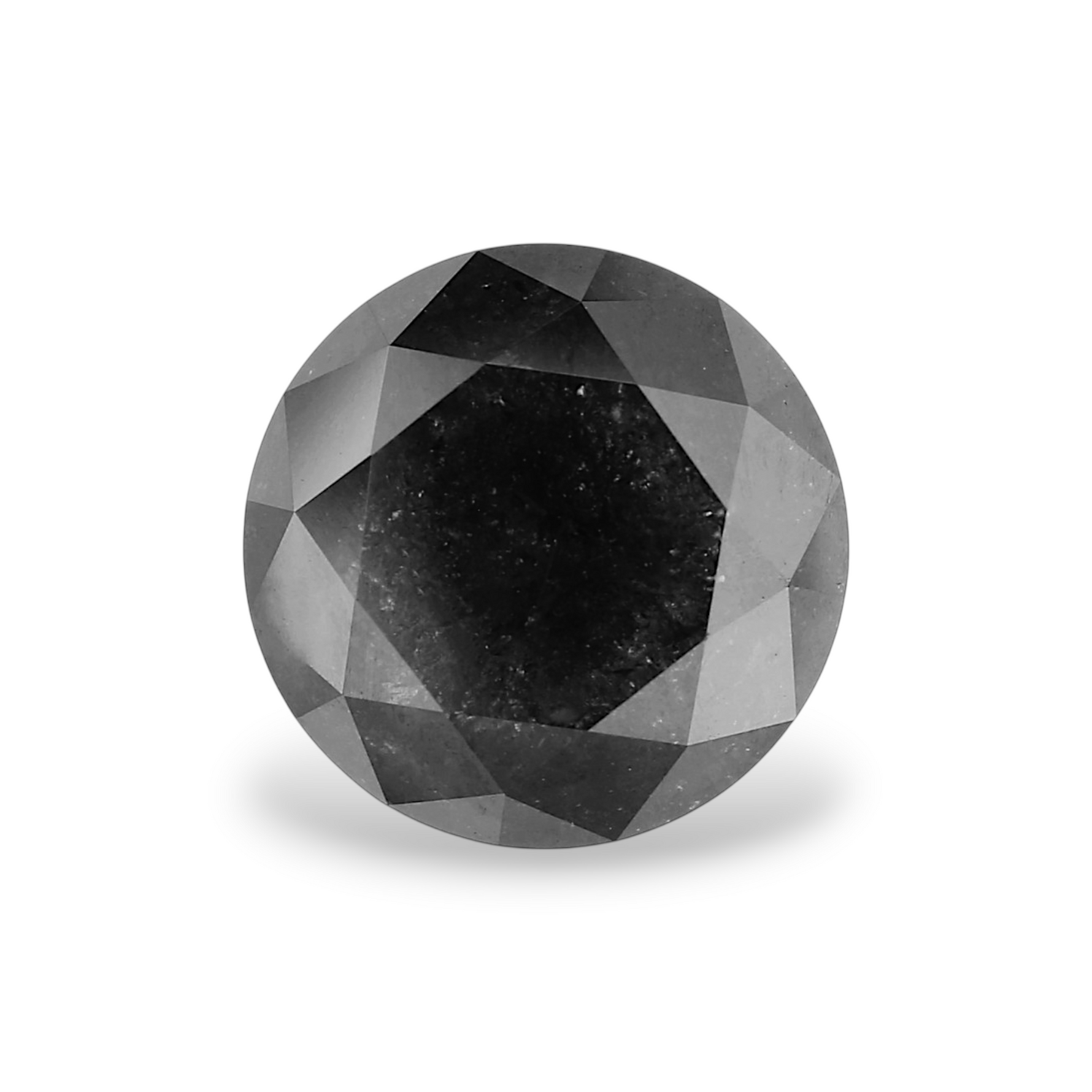 3.48 Carat Natural Black Round Diamond GIA