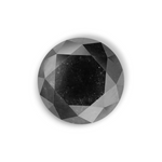 3.48 Carat Natural Black Round Diamond GIA