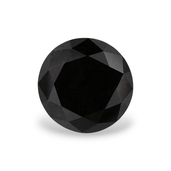 1.23 Carat Natural Black Round Diamond GIA