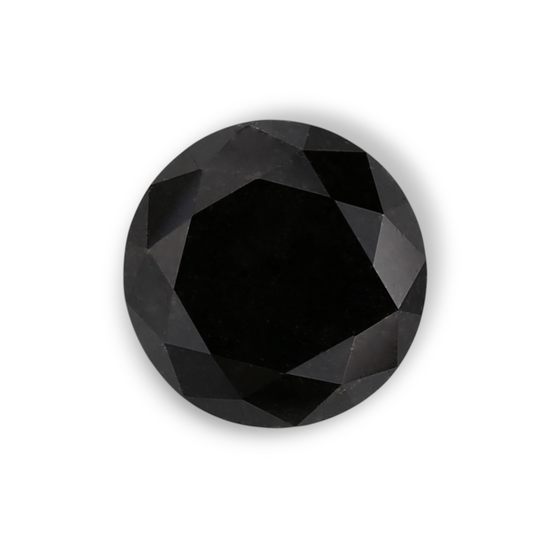 1.23 Carat Natural Black Round Diamond GIA
