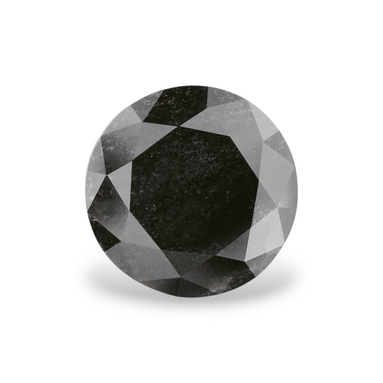 4.72 Carat Natural Black Round Diamond GIA