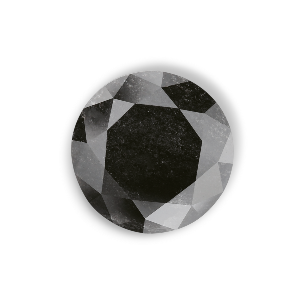4.72 Carat Natural Black Round Diamond GIA