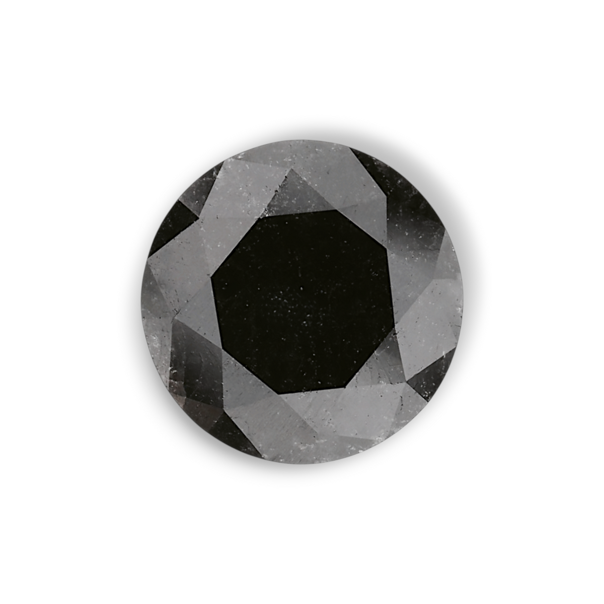 3.05 Carat Natural Black Round Diamond GIA