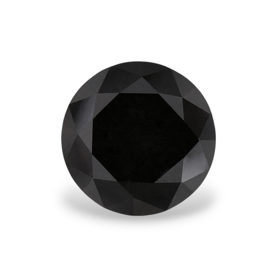 1.49 Carat Natural Black Round Diamond GIA