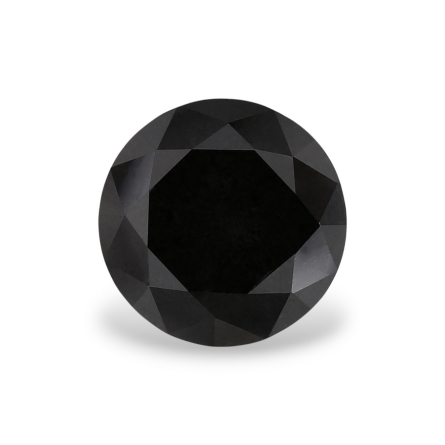 1.49 Carat Natural Black Round Diamond GIA