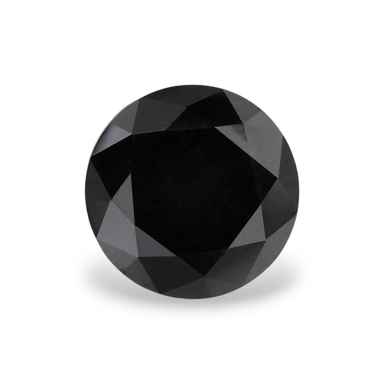 1.25 Carat Natural Black Round Diamond GIA