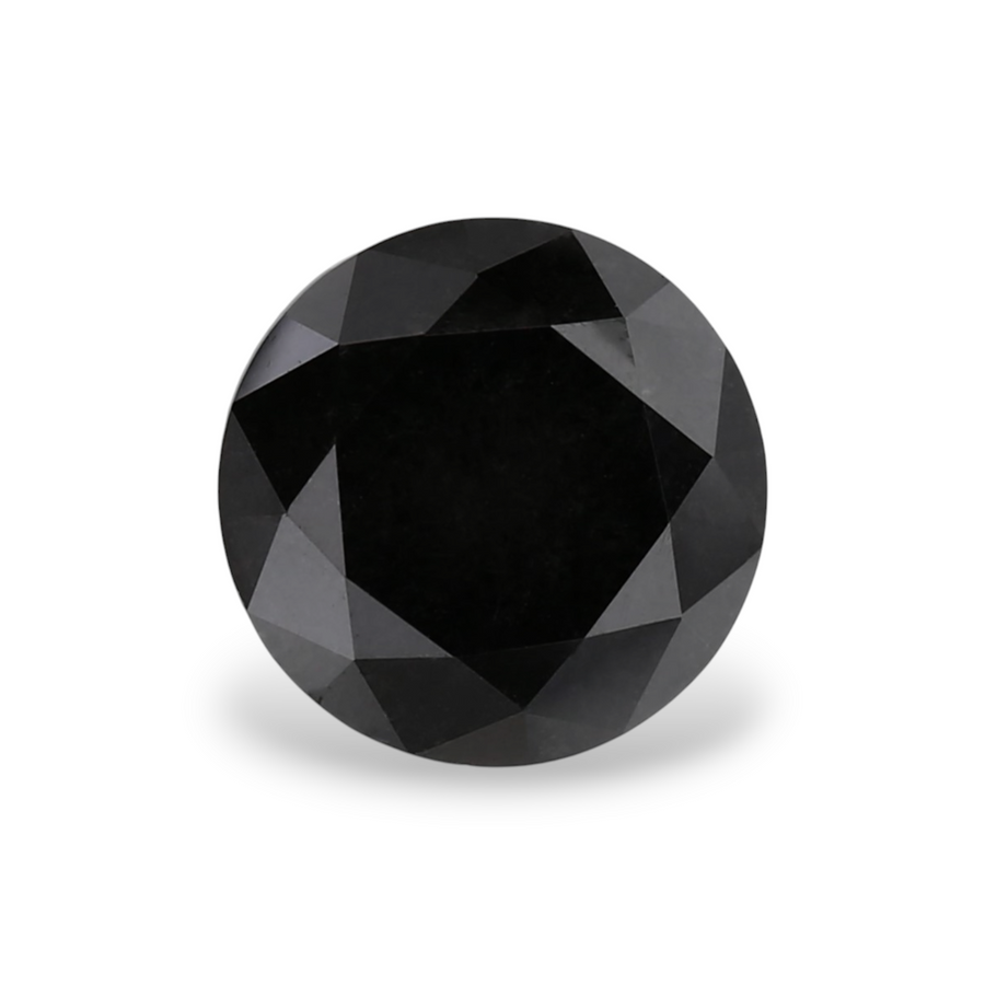 1.25 Carat Natural Black Round Diamond GIA