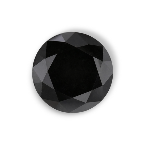 1.25 Carat Natural Black Round Diamond GIA