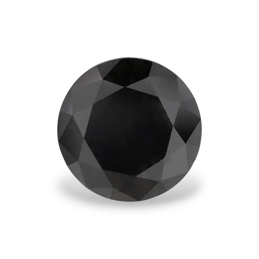 1.77 Carat Natural Black Round Diamond GIA