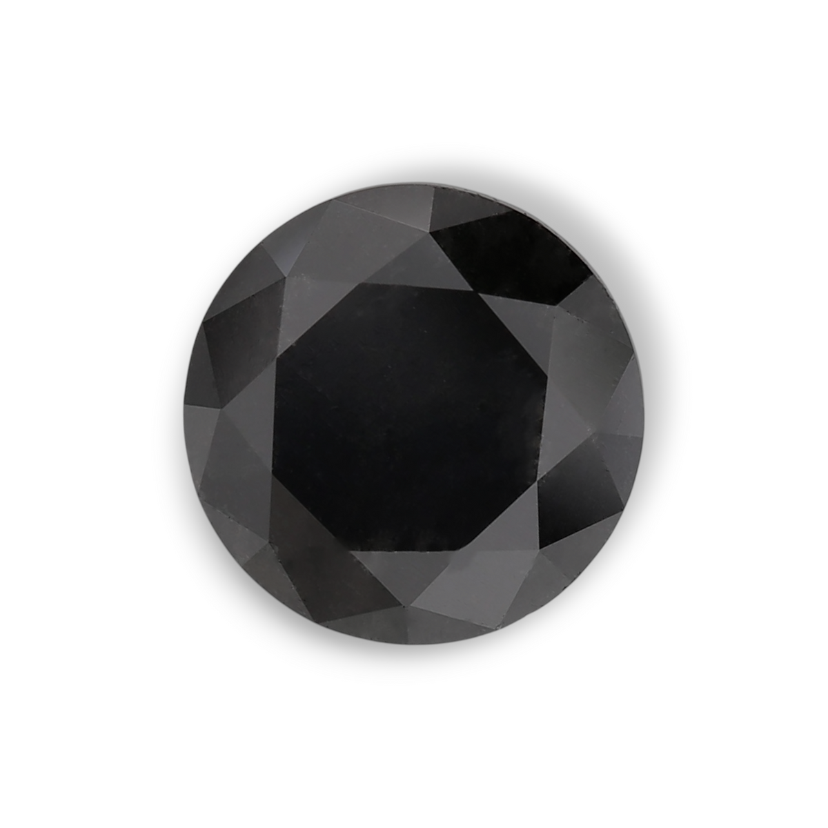 1.77 Carat Natural Black Round Diamond GIA