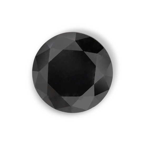 1.77 Carat Natural Black Round Diamond GIA