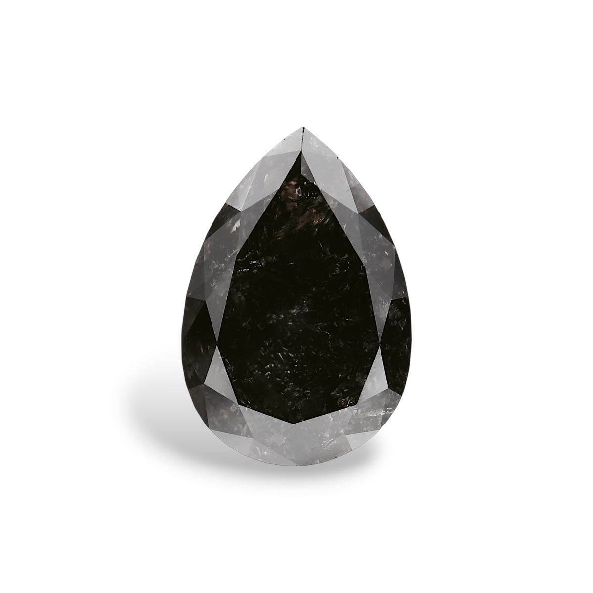 4.96 Carat Natural Black Pear Diamond GIA