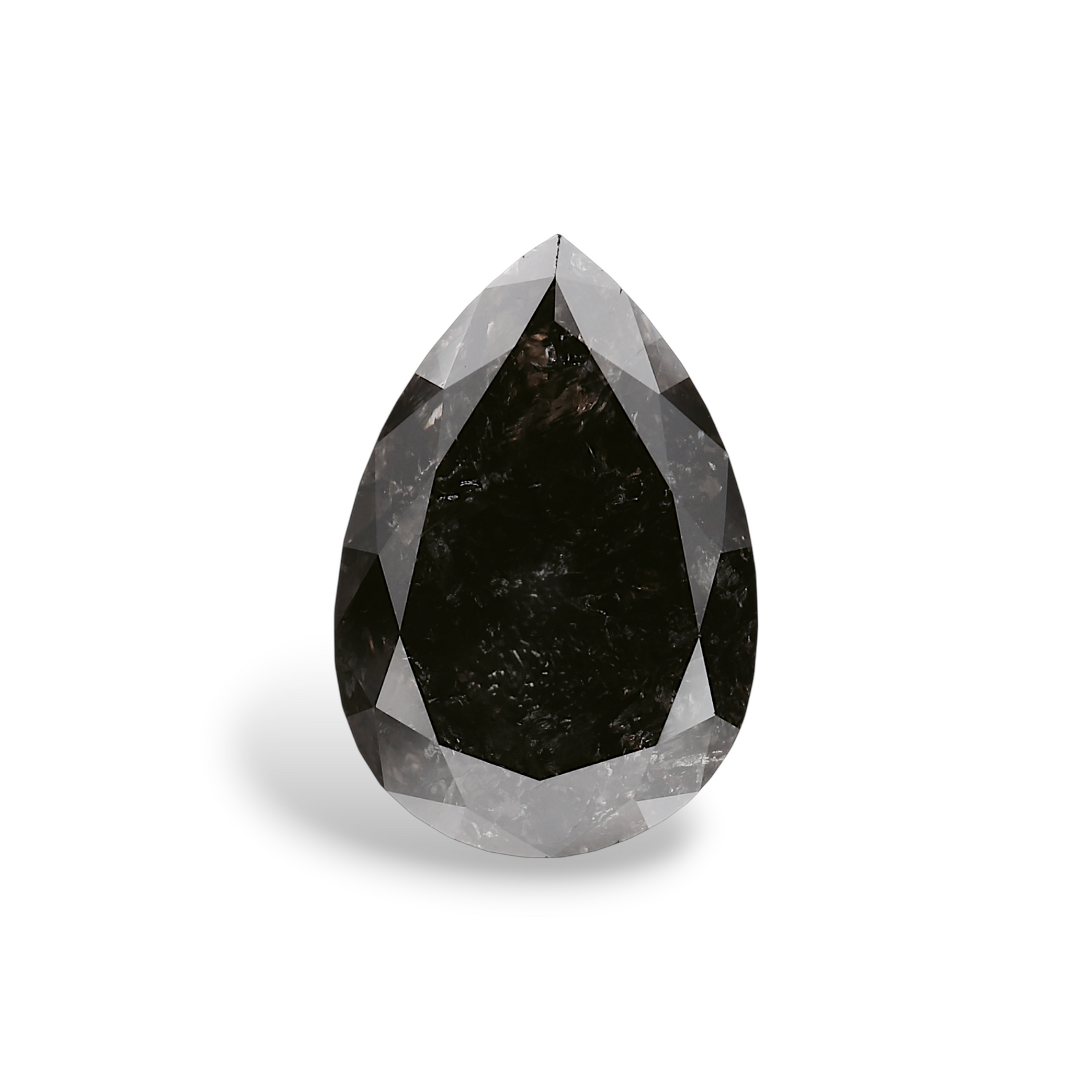 4.96 Carat Natural Black Pear Diamond GIA