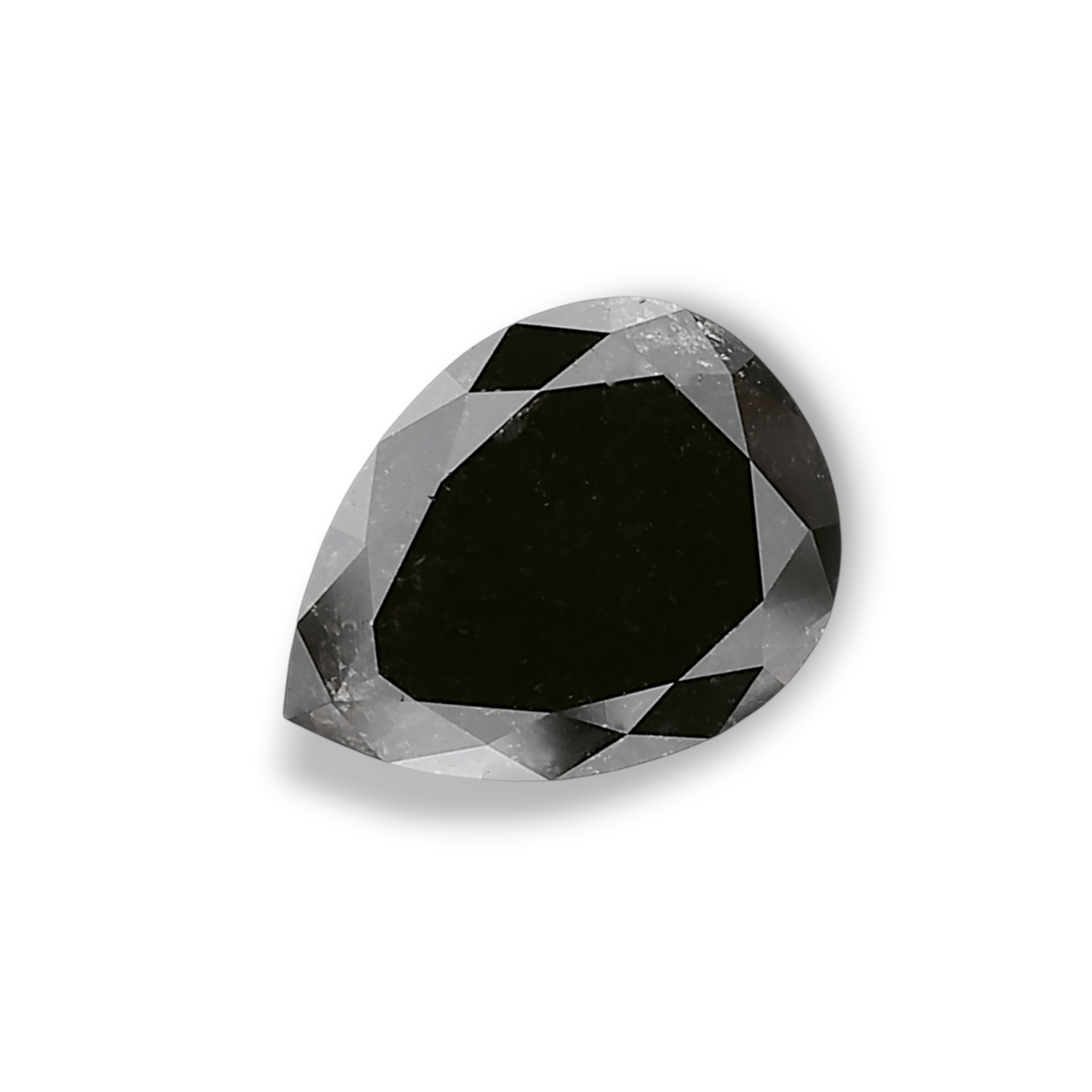 3.49 Carat Natural Black Pear Diamond GIA