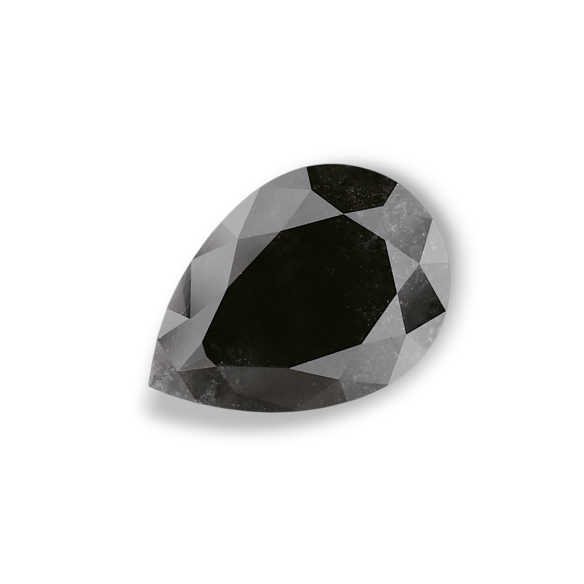 3.36 Carat Natural Black Pear Diamond GIA