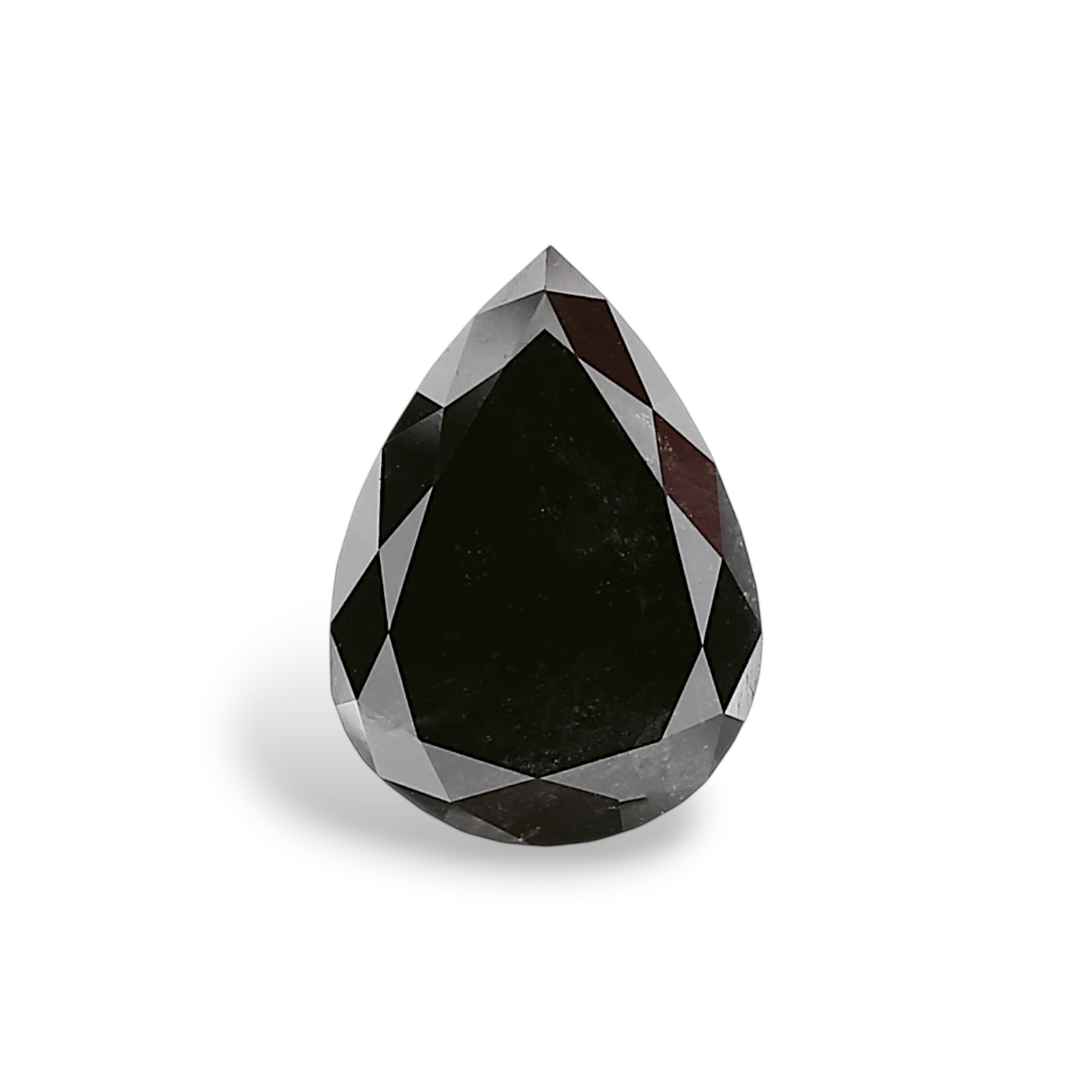 3.51 Carat Natural Black Pear Diamond GIA