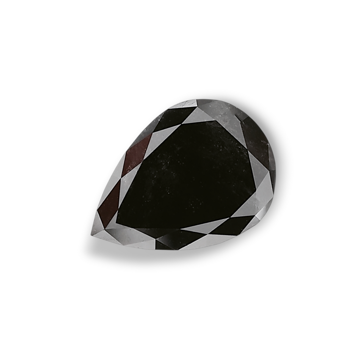 3.51 Carat Natural Black Pear Diamond GIA