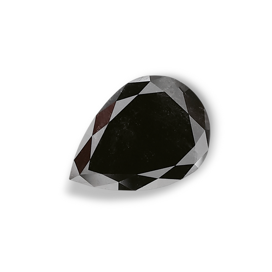 3.51 Carat Natural Black Pear Diamond GIA