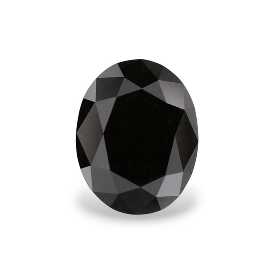 1.7 Carat Natural Black Oval Diamond GIA