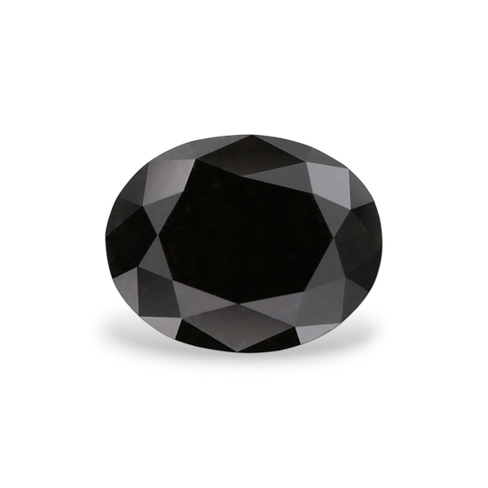 1.7 Carat Natural Black Oval Diamond GIA