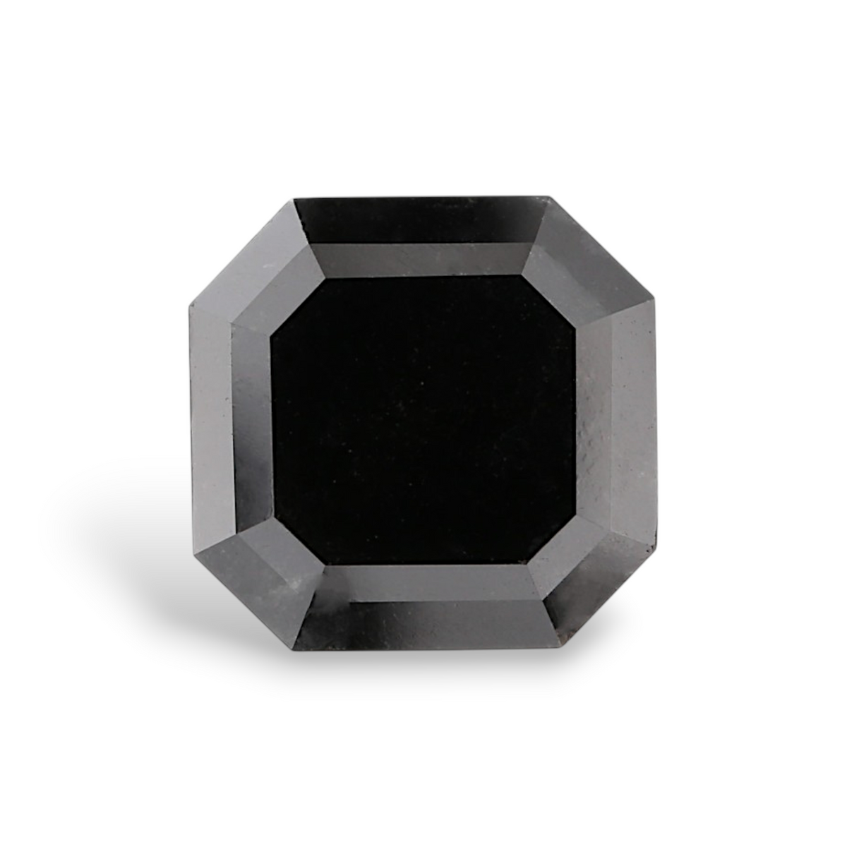 4.61 Carat Natural Black Sq emerald Diamond GIA