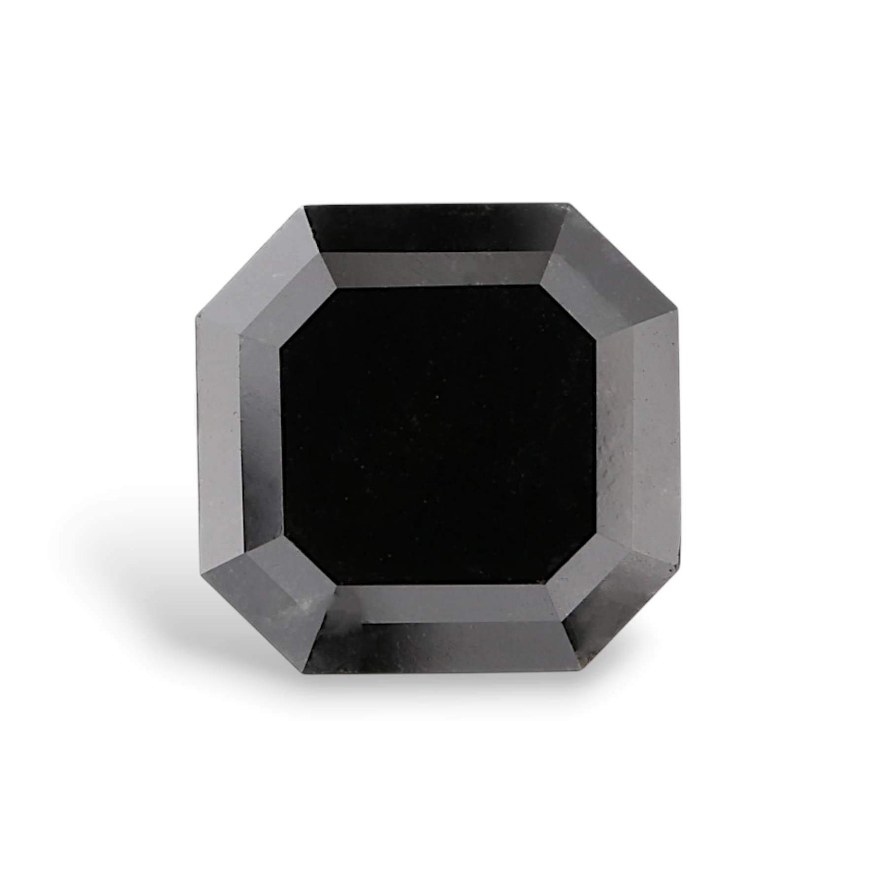 4.61 Carat Natural Black Sq emerald Diamond GIA