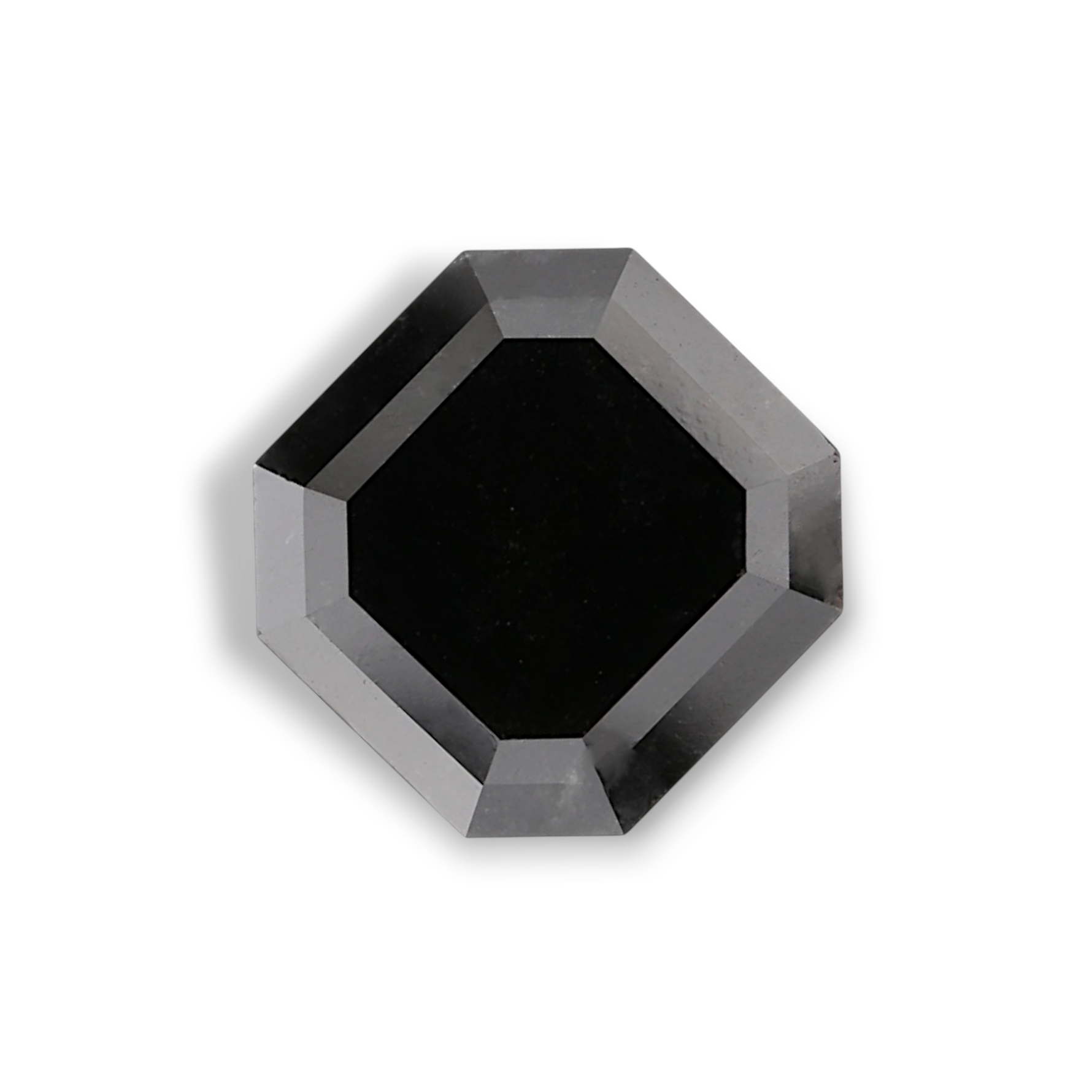 4.61 Carat Natural Black Sq emerald Diamond GIA