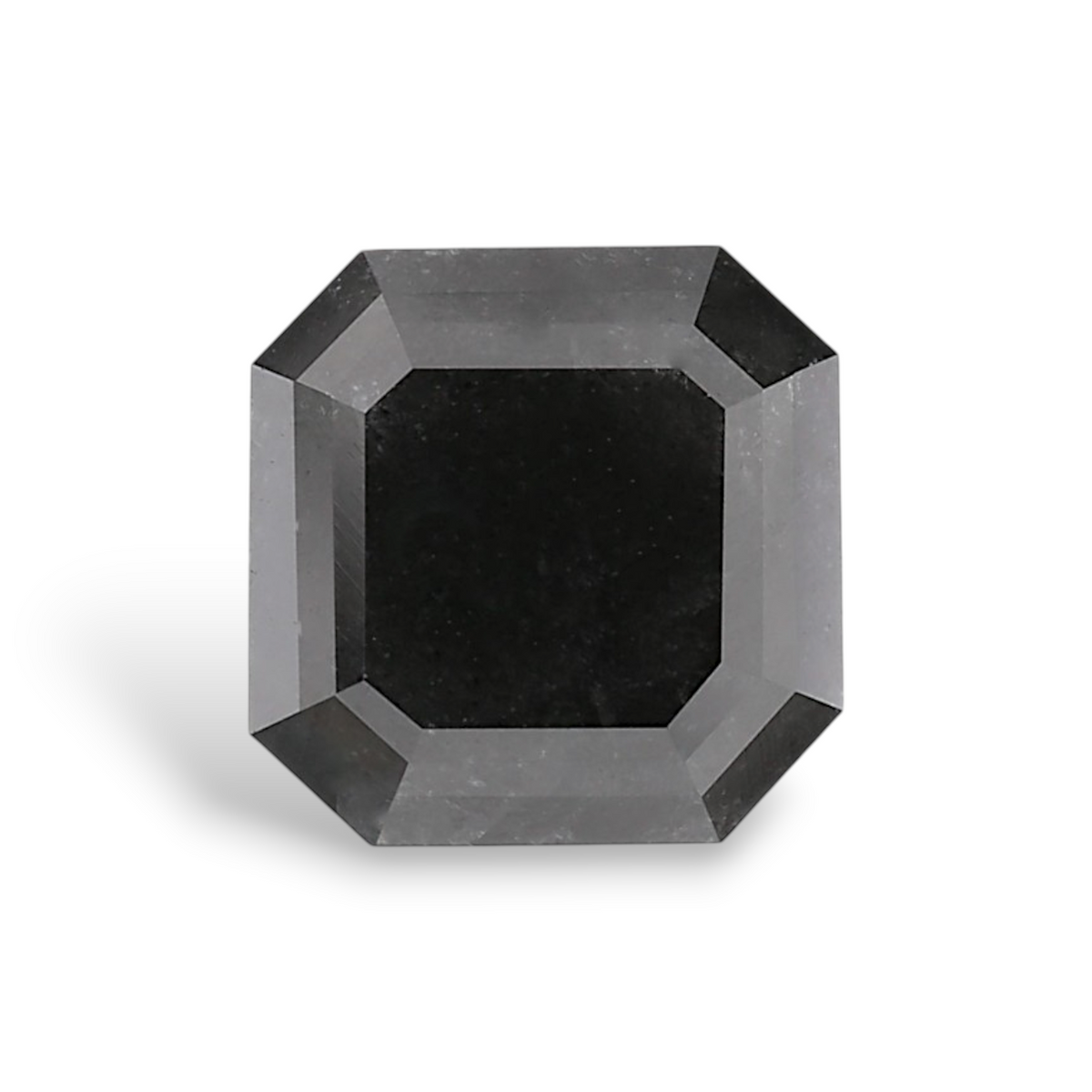 2.81 Carat Natural Black Sq emerald Diamond GIA