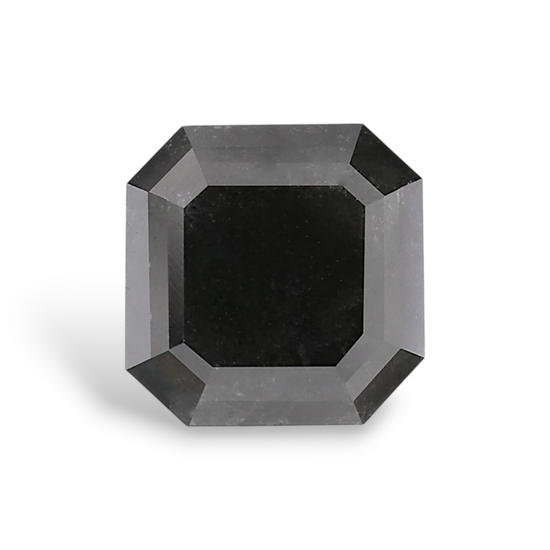 2.81 Carat Natural Black Sq emerald Diamond GIA