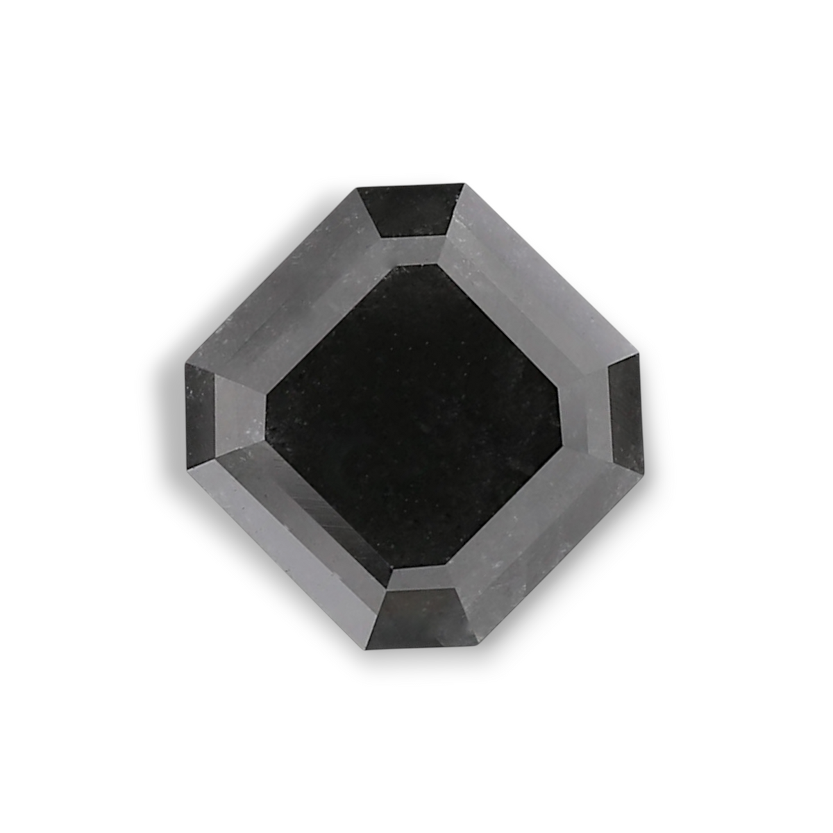 2.81 Carat Natural Black Sq emerald Diamond GIA