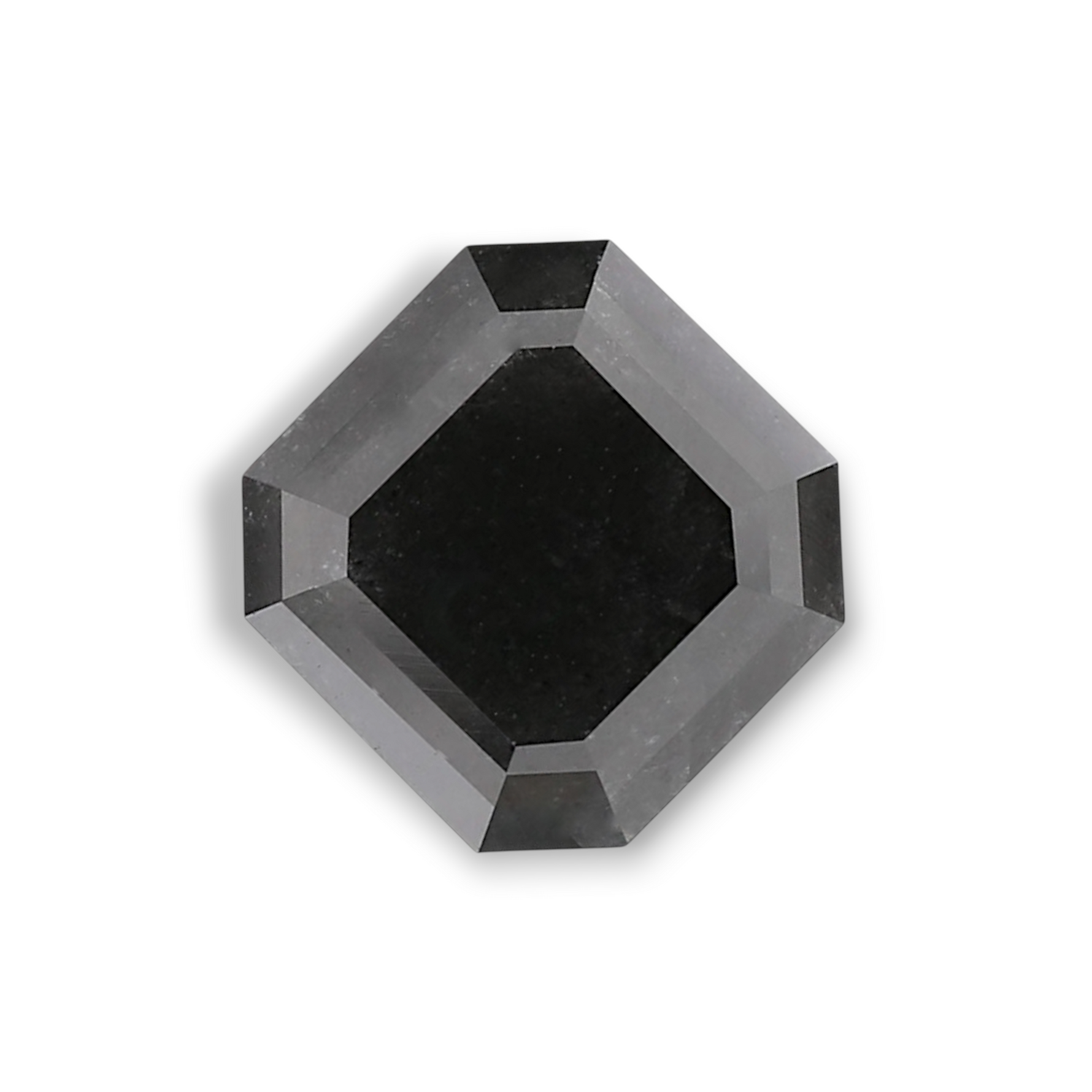 2.81 Carat Natural Black Sq emerald Diamond GIA