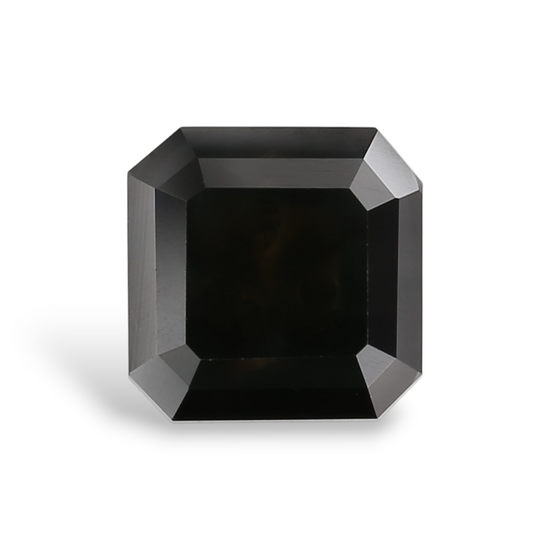 1.57 Carat Natural Black Sq emerald Diamond GIA