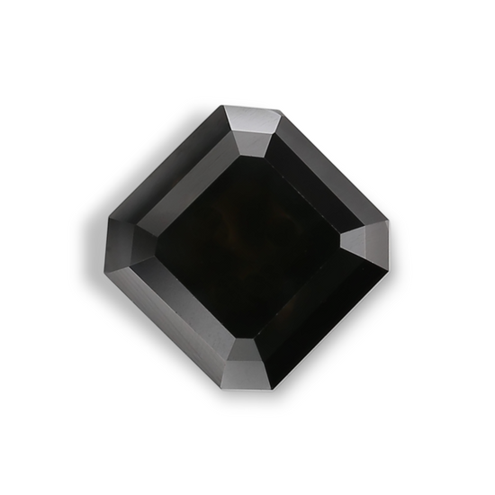 1.57 Carat Natural Black Sq emerald Diamond GIA