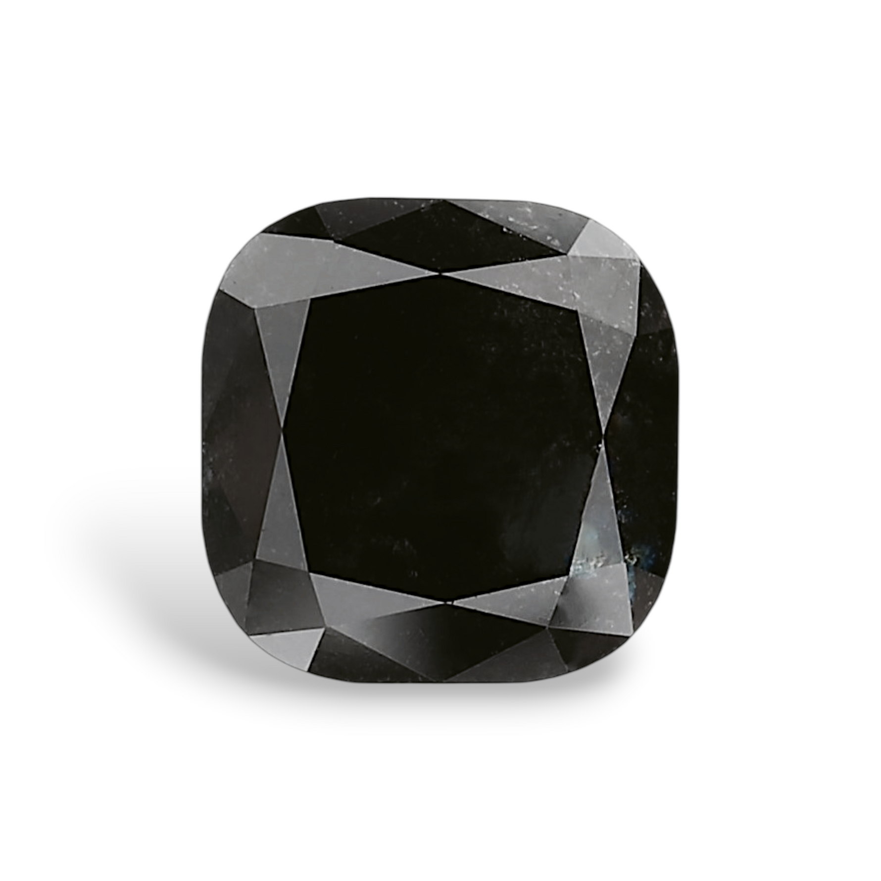 3.44 Carat Natural Black Cushion Diamond GIA