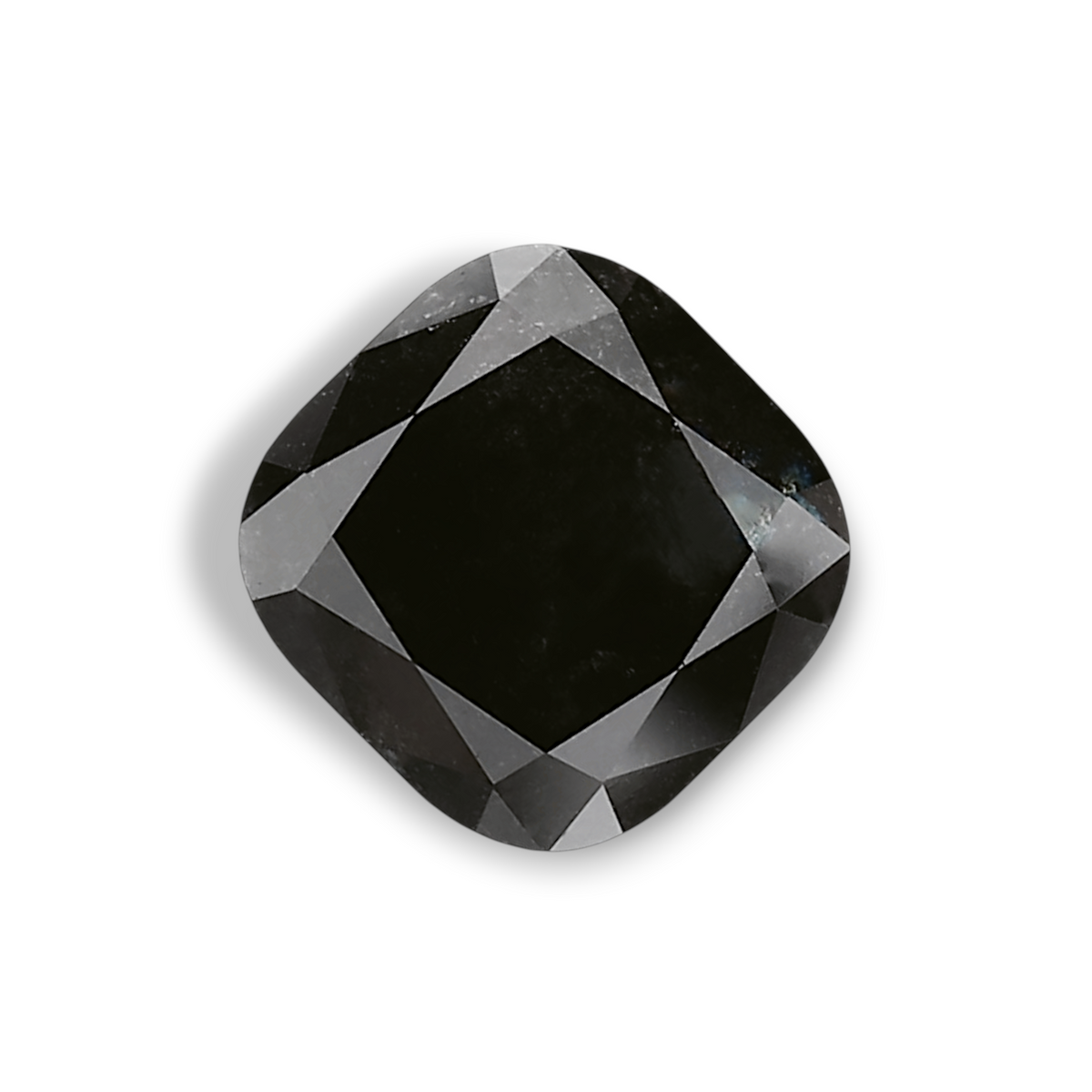 3.44 Carat Natural Black Cushion Diamond GIA